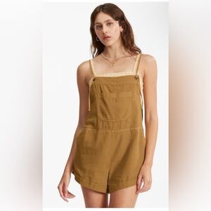 Billabong Wild Pursuit Butterscotch Tan Shorts Romper